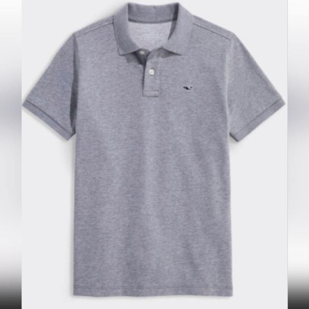 Vineyard Vines Youth XL Gray Pique Cotton Polo